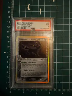 2005 POKEMON EX DELTA SPECIES #17 UMBREON-HOLO PSA 7 - Image 1