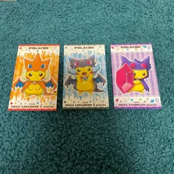 Mega Campaign Pikachu Business Cards Wearing Poncho Charizard Sableye 3 Set - Image 1