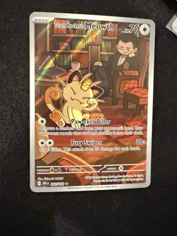 Pokemon TCG Team Rockets Meowth & Giovanni Cosmos Holo Rare Card Mint - Image 1
