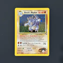 Brock's Rhydon Holo Rare 2/132 Gym Heroes Pokemon Card Vintage NM - Image 1