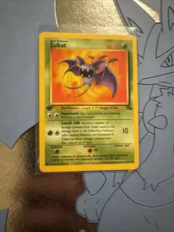 Pokemon Card Zubat 57/62 Fossil 1st Edition Common - Near Mint - WOTC - Image 1