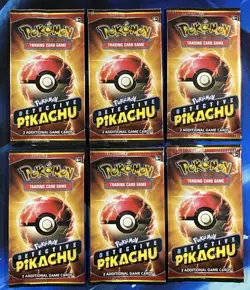 Pokemon TCG Detective Pikachu 2 Card Booster Pack Sealed Lot X6 Sun & Moon Promo - Image 1