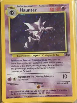 POKEMON Card FOSSIL HAUNTER #6/62 Black Star Rare Holo Foil Shiny Beauty NM-M - Image 1