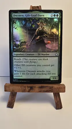 Dwynen, Gilt-Leaf Daen NM Foil and Non Foil MTG Foundations Johannes Voss - Image 1