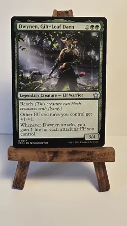 Dwynen, Gilt-Leaf Daen NM Foil and Non Foil MTG Foundations Johannes Voss - Image 2