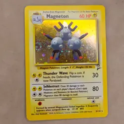 Magneton 009/130 Base Set 2 Holo Rare (Half Swirl) WOTC Pokemon LP Lightly Playe - Image 1