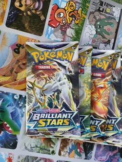 Pokemon TCG Sword & Shield Brilliant Stars Booster Packs Lot of 16 - Image 2