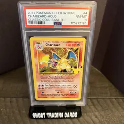 2021 Pokemon Celebrations Charizard Holo classic-coll-base set PSA 8 - Image 2