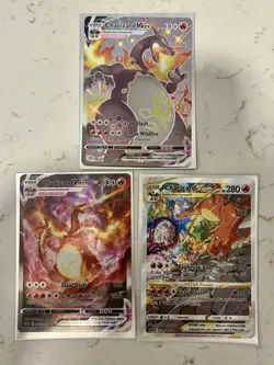 3 Charizard Holographic Pokemon VMax VStar SWSH261, SV107/122, SWSH262 - Image 1