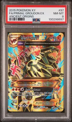 2015 Pokemon XY Ancient Origins Primal Groudon EX Full Art 97/98 #97 PSA 8 - Image 1