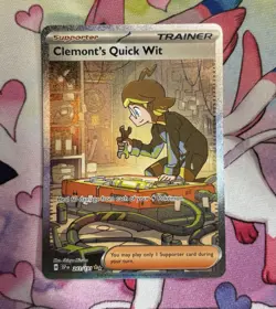 Pokemon SV Surging Sparks- Clemont's Quick Wit Special Illustration SIR #243/191 - Image 1