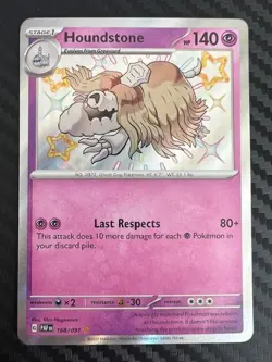 Pokemon TCG Scarlet & Violet: Paldean Fates Houndstone 168/091 Shiny Rare NM - Image 1