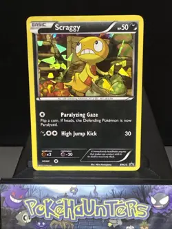 Pokemon Card Scraggy BW25 Black & White Promo Ultra Rare Holo Cracked Ice LP - Image 1
