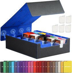 Trading Cards Storage Box, 3800+ MTG Card Deck Box with 24 Colorful Dividers & 5 - Image 1