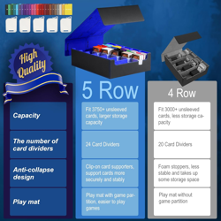 Trading Cards Storage Box, 3800+ MTG Card Deck Box with 24 Colorful Dividers & 5 - Image 3