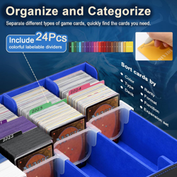 Trading Cards Storage Box, 3800+ MTG Card Deck Box with 24 Colorful Dividers & 5 - Image 4