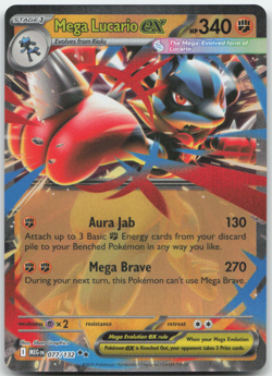 Mega Lucario ex 077/132 Mega Evolution Pokemon Card NM - Image 1