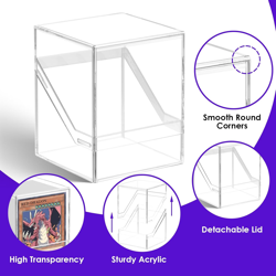 Trading Card Deck Boxes,Acrylic Commander Card Deck Case with 600Pcs Penny Soft - Image 3