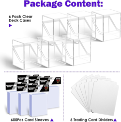 Trading Card Deck Boxes,Acrylic Commander Card Deck Case with 600Pcs Penny Soft - Image 5