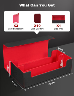Card Storage Box for Trading Cards 2200+ Unsleevedcards MTG Deck Box, Commander - Image 3