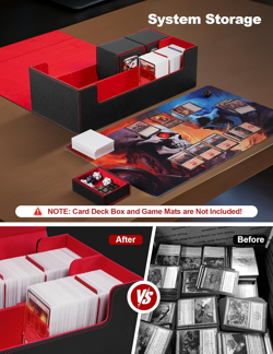 Card Storage Box for Trading Cards 2200+ Unsleevedcards MTG Deck Box, Commander - Image 4