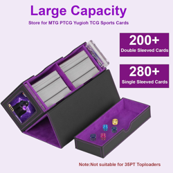 MTG Deck Box with Commander Display,Card Deck Box Fits 200+ Double Sleeved Cards - Image 3