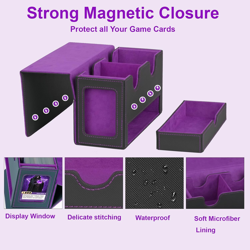 MTG Deck Box with Commander Display,Card Deck Box Fits 200+ Double Sleeved Cards - Image 5