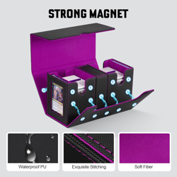 Card Deck Box with Commander Window Display, MTG Deck Box with Dice Tray Holds 2 - Image 2