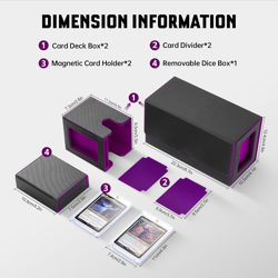Card Deck Box with Commander Window Display, MTG Deck Box with Dice Tray Holds 2 - Image 3