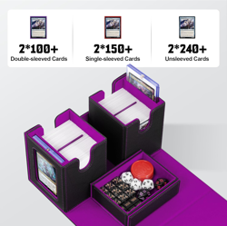 Card Deck Box with Commander Window Display, MTG Deck Box with Dice Tray Holds 2 - Image 5