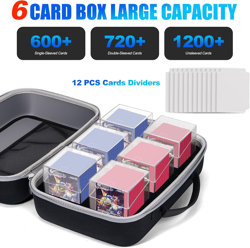 Card MTG Deck Box with Carrying Case, 6 Pack Clear Commander Deckbox with 12 Div - Image 2