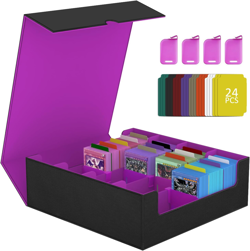 Trading Card Storage Box, 3200+ MTG Deck Box, 4-Row Portable Commander Deck Box - Image 1