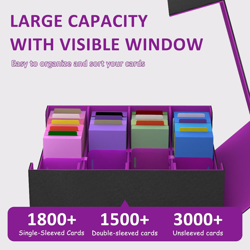 Trading Card Storage Box, 3200+ MTG Deck Box, 4-Row Portable Commander Deck Box - Image 2