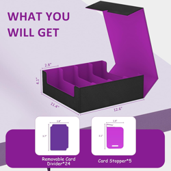 Trading Card Storage Box, 3200+ MTG Deck Box, 4-Row Portable Commander Deck Box - Image 5