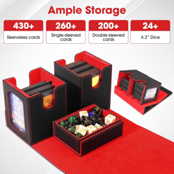 Commander Deck Box for MTG - 3-In-1 Card Storage Box Fits 200+ Double-Sleeved Ca - Image 4