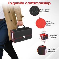 Commander Deck Box for MTG - 3-In-1 Card Storage Box Fits 200+ Double-Sleeved Ca - Image 5