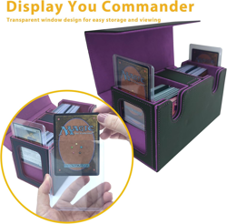 MTG Commander Card Storage Box - Fits 200 Double Sleeved Cards,3-In-1Card Deck C - Image 3