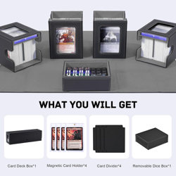 Trading Card Deck Box with Commander Display，5 in 1 MTG Storage Holds 400+ Doubl - Image 3
