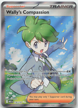 Wally's Compassion 176/132 Mega Evolution Pokemon Card NM - Image 1