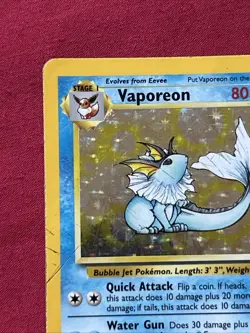 Vaporeon 12/64 Holo Shiny Card Excellent Condition Pokemon (T64) - Image 3