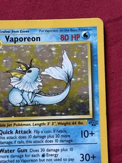 Vaporeon 12/64 Holo Shiny Card Excellent Condition Pokemon (T64) - Image 4