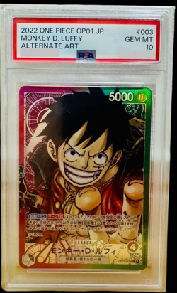 One Piece Card Game PSA 10 Monkey D. Luffy OP01-003 OP-01 Japanese Alternate Art - Image 1