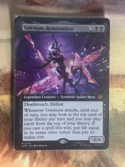 MTG Gwenom, Remorseless 0256 Regular (Extended Art) Marvel's Spider-Man NM SPM - Image 1
