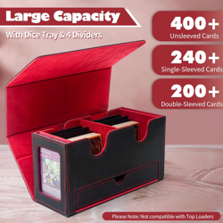 MTG Commander Deck Box, Large-Capacity Storage with 2 Display Windows & Dice Tra - Image 4