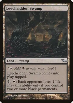 1 x Leechridden Swamp - Shadowmoor - LP - MTG - EOF - Image 1