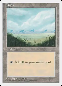 MTG - Plains - Fourth Edition - X1 - (LP) - - Image 1
