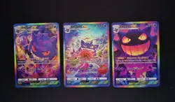 Pokemon Cards Gengar Card Lot TCG Pocket Custom Holofoil With Texture 3 Cards - Image 3