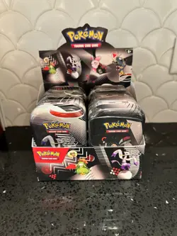 Pokemon Unova Black Bolt & White Flare Mini Tin Display - 8x Sealed Tins - Image 1