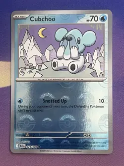 Cubchoo 025/086 Pokeball Reverse Holo Pattern Pokemon TCG SV Black Bolt English - Image 1