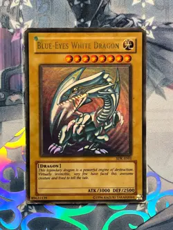 SDK-E001 Blue-Eyes White Dragon Ultra Rare UNL Ed Heavily Played! YuGiOh TCG - Image 1